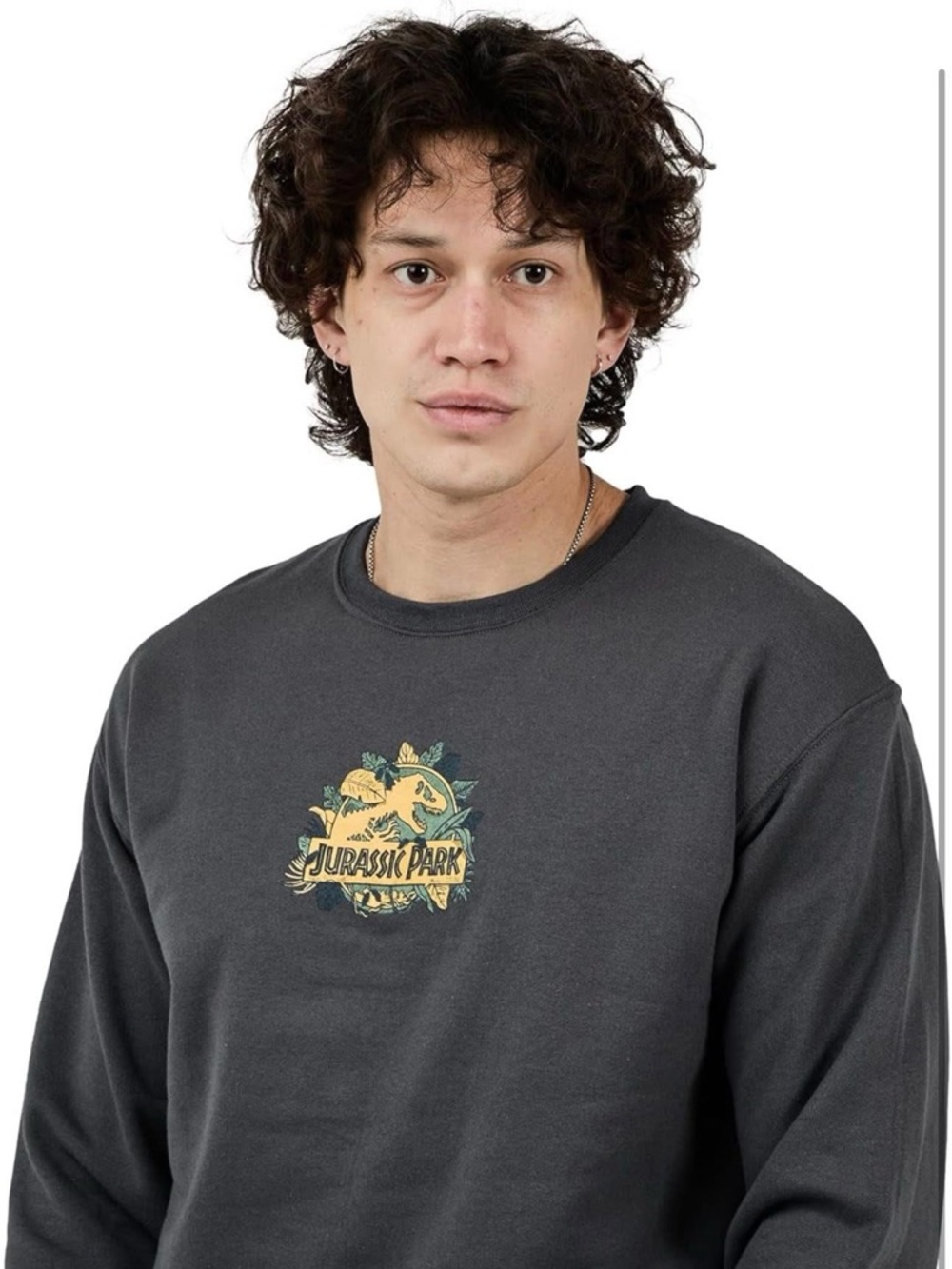 Bioworld Jurassic Park Classic Logo Charcoal Double Sided Sweatshirt medium nwt